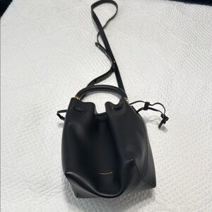 Mansur Gavriel Black Crossbody Bag with Minimalist Design with red interior NEW